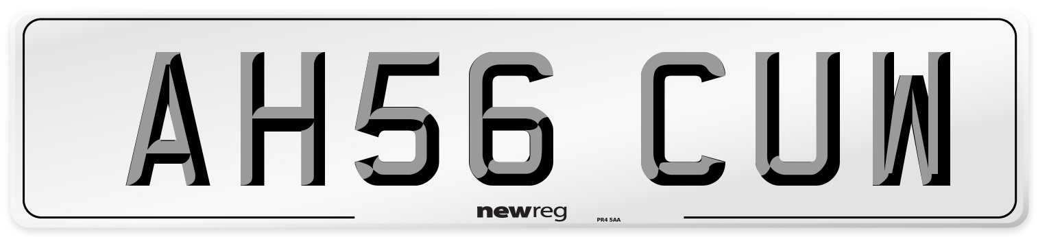 AH56 CUW Number Plate from New Reg